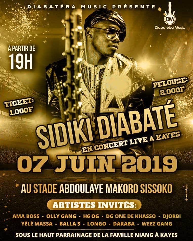 SIDIKI DIABATÉ en concert live, le vendredi 7 juin, au Stade Abdoulaye Makoro Sissoko de Kayes